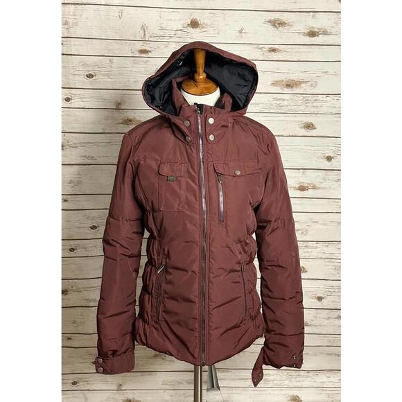 Obermeyer Jackets & Blazers - Obermeyer Leighton burgundy hooded insulated full zip ski jacket Size 10